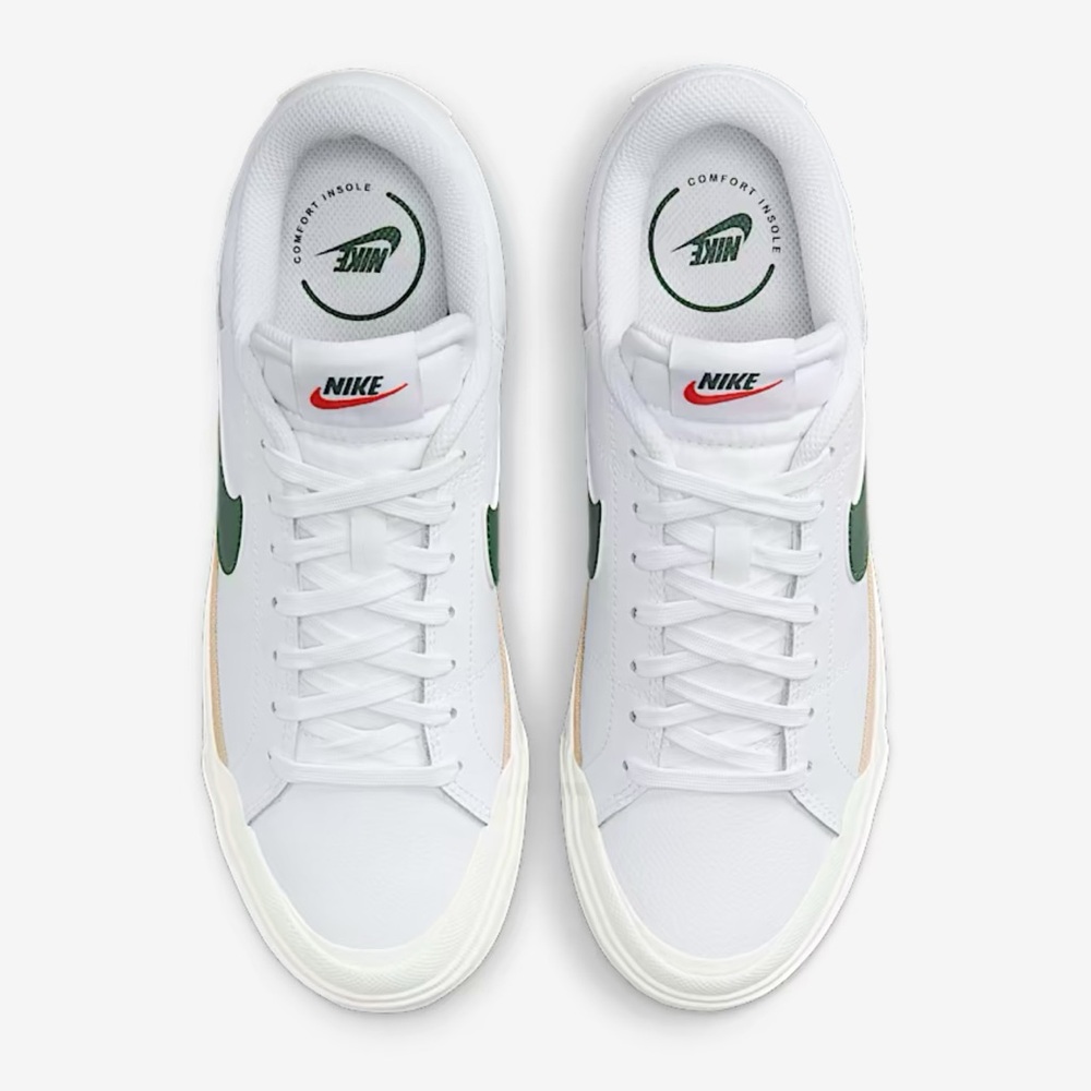 Nike WMNS Court Legacy Lift
Platforms 
White/Sail/Sesame/Fir
Style DM7590-107 - Picture 8 of 16
